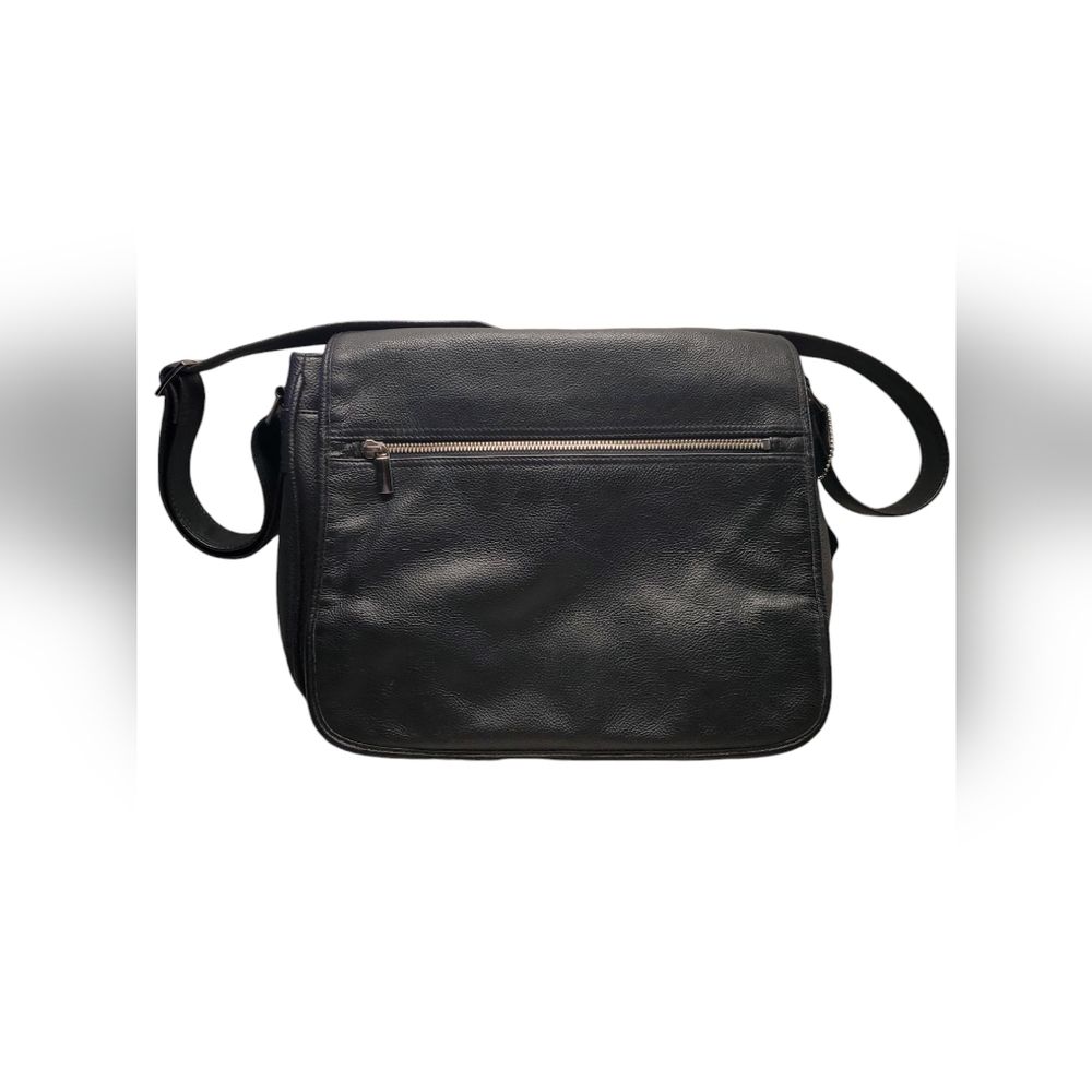 Covington Black Leather Messenger Bag